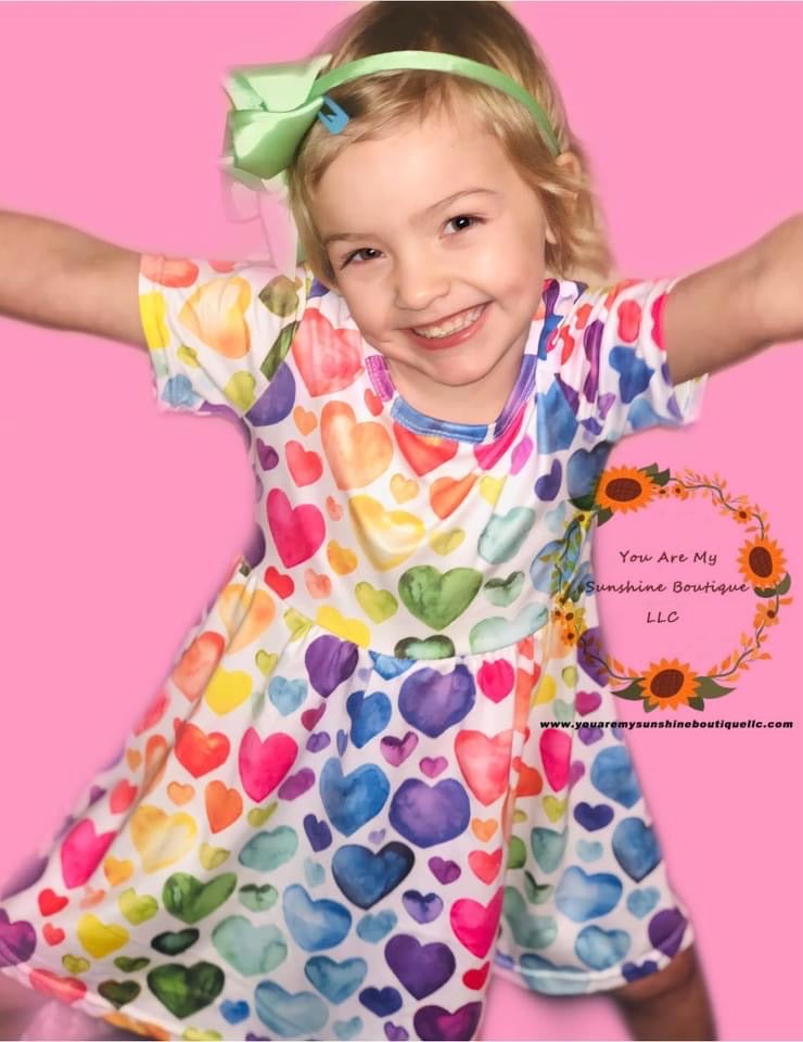 Valentine’s Day Hearts twirl dress - You Are My Sunshine Boutique LLC