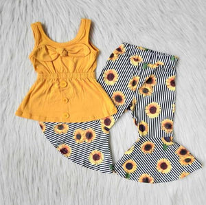 Sunflower outfit with bell bottom pants