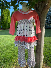 Load image into Gallery viewer, Coral arrow outfit with polkadot pants - You Are My Sunshine Boutique LLC