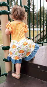 Floral Pumpkin dress - You Are My Sunshine Boutique LLC
