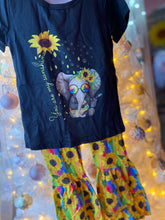 Load image into Gallery viewer, You are my sunshine hippie sunflower and elephant outfit