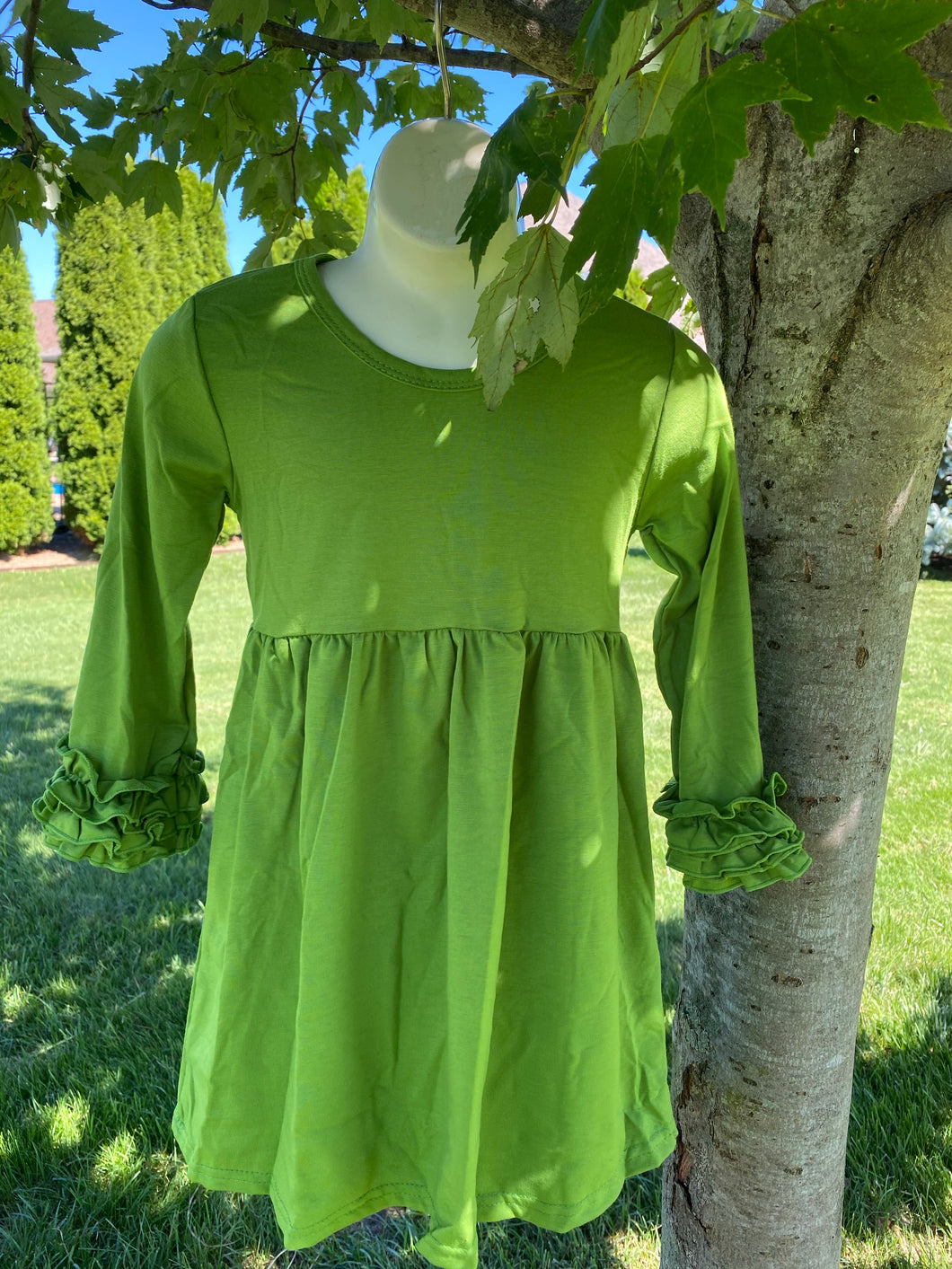 Olive green ruffle dress - You Are My Sunshine Boutique LLC
