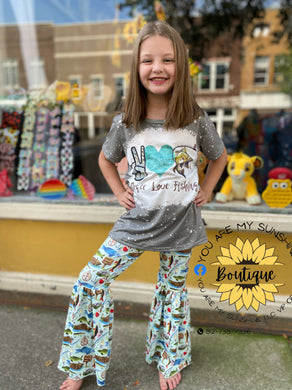 Peace, love, fishing outfit - You Are My Sunshine Boutique LLC