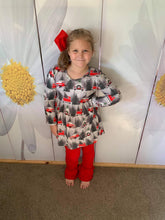 Load image into Gallery viewer, Christmas outfit with red ruffle pants - You Are My Sunshine Boutique LLC