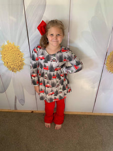 Christmas outfit with red ruffle pants - You Are My Sunshine Boutique LLC