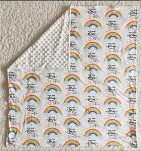 After every storm there is a rainbow baby  Minky blanket, 30x30”