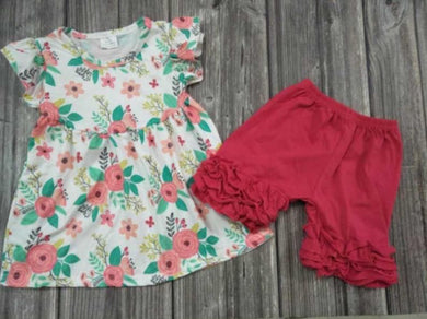 Floral outfit with ruffle shorts - You Are My Sunshine Boutique LLC