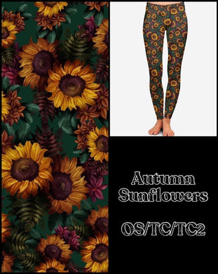 Autumn sunflower leggings, order due 8/25, early October arrival