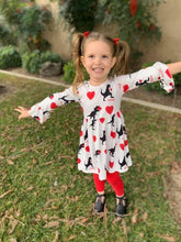Load image into Gallery viewer, Dino and hearts valentine dress - You Are My Sunshine Boutique LLC