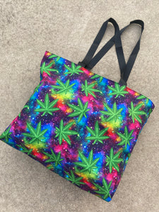 Galaxy leaf, canvas tote bag