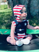 Load image into Gallery viewer, 4th of July, Star and stripes, red, white and blue  jogger outfit, ETA 2-3 weeks