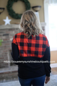 Plaid zip up pull over - You Are My Sunshine Boutique LLC