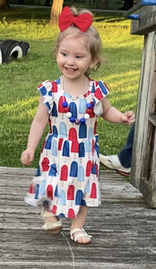 4th of July, Red, white and blue popsicles dress - You Are My Sunshine Boutique LLC
