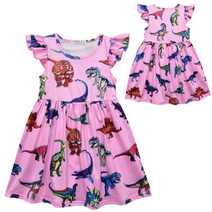 Pink dinosaur dress - You Are My Sunshine Boutique LLC