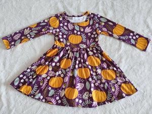 Floral plum Pumpkin dress - You Are My Sunshine Boutique LLC