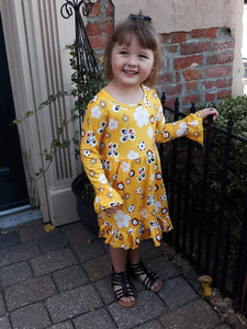 Mustard floral dress - You Are My Sunshine Boutique LLC