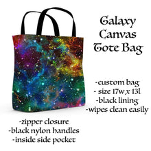 Load image into Gallery viewer, Galaxy canvas tote bag