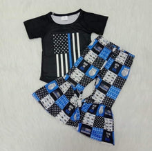 Load image into Gallery viewer, Police outfit with black background shirt - You Are My Sunshine Boutique LLC