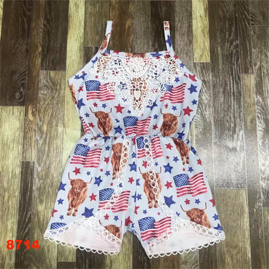 Preorder 4th of July USA romper