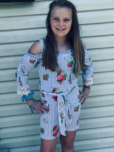 Load image into Gallery viewer, Blue striped floral jumpsuit - You Are My Sunshine Boutique LLC