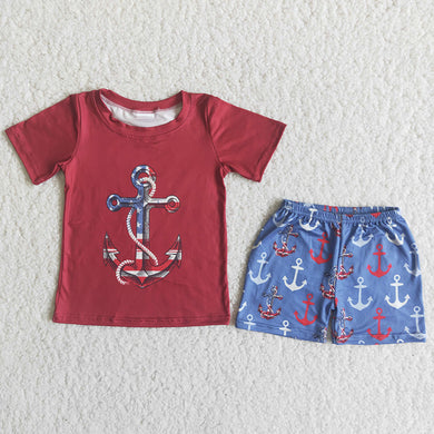 4th of July, red, white and blue, Anchor patriotic outfit