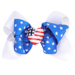 4th of July piggy bow with clip on