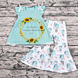 Easter, bunny with hot air balloon outfit - You Are My Sunshine Boutique LLC