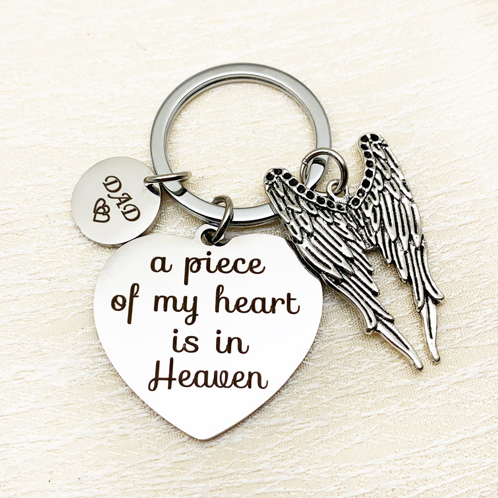 Dad, a piece of my heart is in heaven keychain