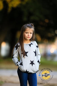 Light weight sweatshirt, stars, close on 8/11, middle September arrival