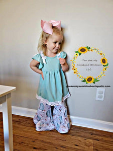 Easter, bunny with hot air balloon outfit - You Are My Sunshine Boutique LLC