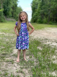 Purple floral dress(pearl style) - You Are My Sunshine Boutique LLC
