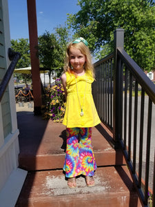 Tie dye outfit with yellow top - You Are My Sunshine Boutique LLC