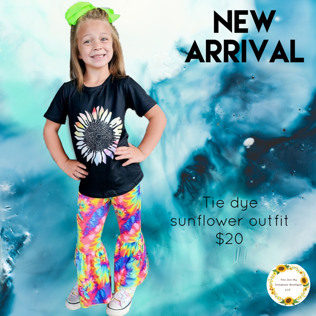 Tie dye sunflower outfit - You Are My Sunshine Boutique LLC